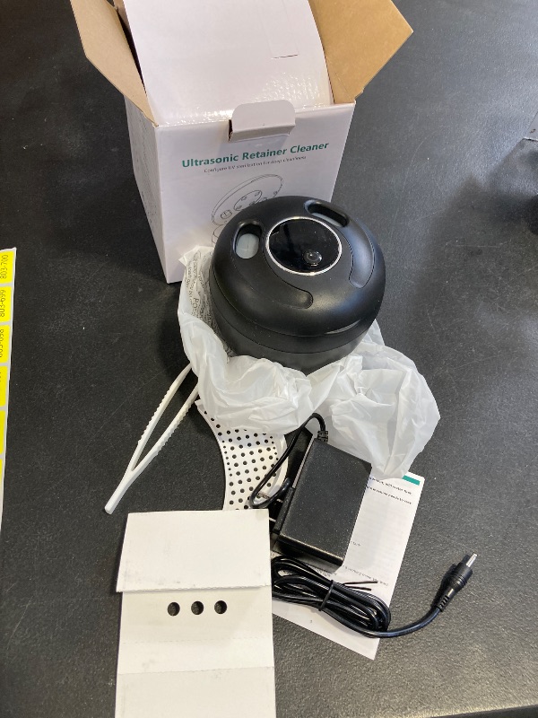 Photo 1 of Dental Ultrasonic Retainer Cleaner Machine: 45kHz Dental Cleaning Pod for Denture, Mouth Guard, Night Guard, Aligner, Braces, Toothbrush Head & Jewelry, UV Cleaner with Digital Timer & 4 Modes, Black