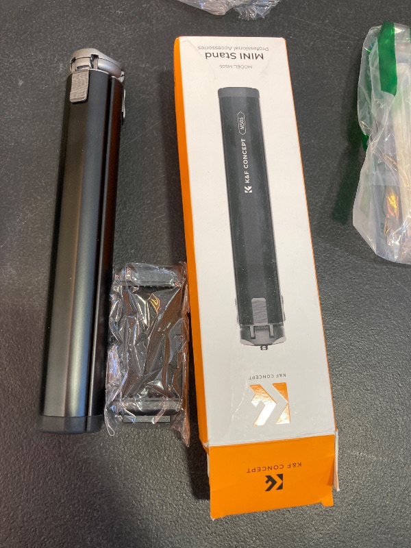 Photo 1 of K&F Concept Mini Projector Camera Metal Tripod, 1/4" Screw Table Stand w/Cellphone Clip & Wireless Remote, 2-Level Height Adjustment - Load up to 44lbs, MS05