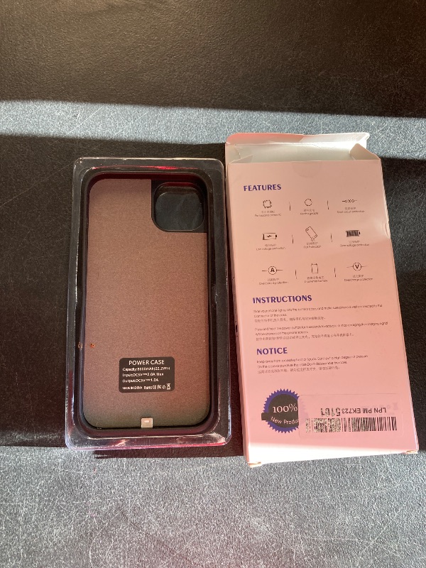 Photo 1 of BAHOND Battery Case for iPhone 14 Plus, 6000mAh Rechargeable Extended Battery Charging Charger Case, Add 100% Extra Juice (6.7 Inches) Black