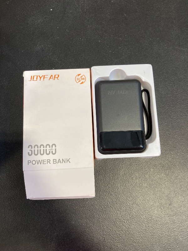Photo 1 of JOYFAR Portable-Charger-Power-Bank Travel Essentials Battery Pack USB C 30000mAh Built in Cable 22.5W Phone Fast Charging Powerbank Compatible with iPhone 16 15 14 13 12 11 iPad Samsung Google (Black)