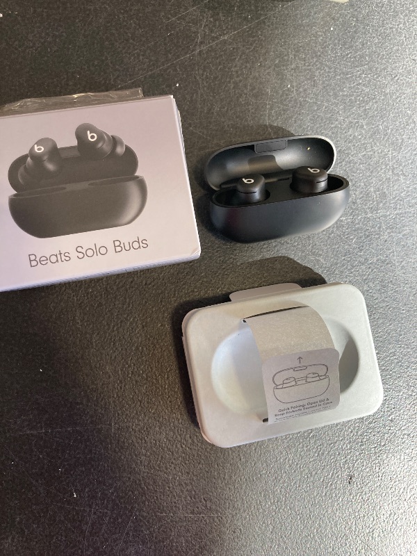 Photo 1 of Beats Solo Buds - Wireless Bluetooth Earbuds | 18 Hours of Battery Life | Apple & Android Compatibility | Built-in Microphone - Matte Black