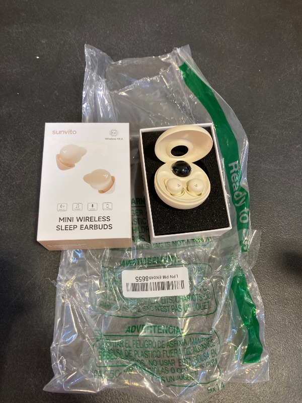 Photo 1 of sunvito Sleep Earbuds for Side Sleepers, Mini Invisible Wireless Bluetooth 5.3 Micro Sleep Headphones, Hidden Earbuds for Small Ears Sleeping, Working, Hiking, Exercise(Beige)
