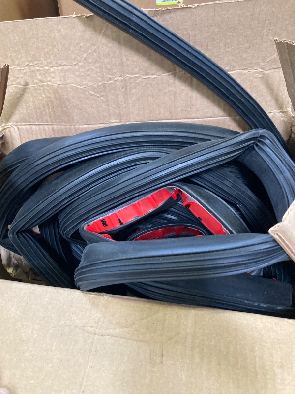 Photo 1 of Sacubee Rubber D Shape Door Seal Strip 1" RV Slide Out Seal Self Adhesive EPDM Rubber Heavy Duty Automotive Weather Stripping for Fill Gaps Apply to Car Truck RV Boat Home Application (35 Feet)