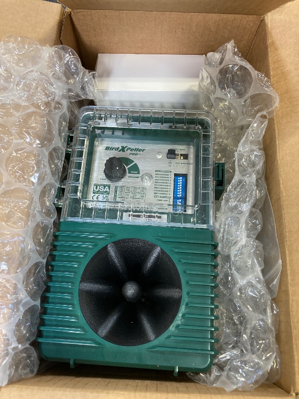 Photo 1 of Bird-X BirdXPeller Pro Electronic Bird Preventer Version 2, Sonic Bird Decoy Device, Perfect for Crows, Blackbirds, Grackles, Cormorants, and Ravens, Covers up to 1 Acre, 3-5 kHz Frequency