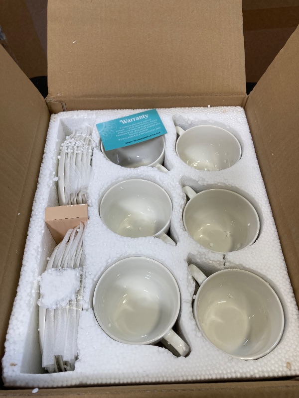 Photo 1 of BTaT Porcelain Tea Cups and Saucers, 8oz, Set of 12, White