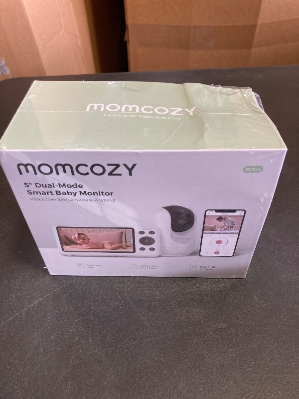 Photo 1 of Momcozy Smart WiFi Baby Monitor with Camera and Audio, 5" 1080P Screen with Wall Mount, Motion & Cry Detection, Safe Fence, Clear Night Vision, 5000mAh Battery, 2-Way Talk, Photo & Video Recording