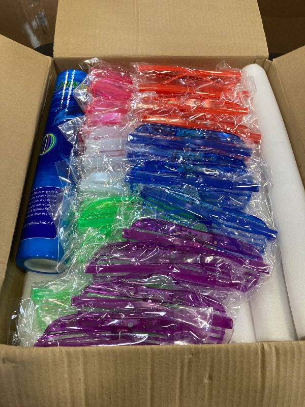 Photo 1 of Camlinbo 148 PCS Glow in the Dark Party Supplies- 24 Pcs 16" Foam Glow Sticks, 24 Pcs LED Glasses, 100Pcs Glow Sticks Necklaces Bracelets Light Up Party Favors Pool Party Wedding Concert Halloween
