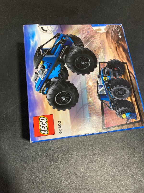 Photo 1 of LEGO City Blue Monster Truck Off-Road Toy Playset with a Driver Minifigure, Imaginative Toys for Kids, Fun Gift for Boys and Girls Aged 5 Plus, Mini Monster Truck, 60402