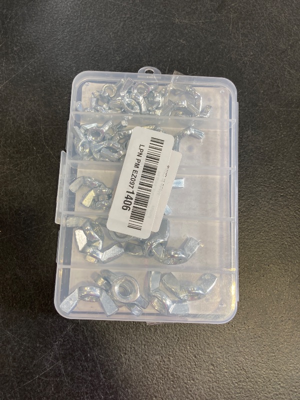 Photo 1 of 50 PCS Wing Nuts Assorted kit 1/4"-20 5/16"-18 3/8"-16 SAE Steel 3 Size Wing Nut Fasteners,Carbon Steel Zinc Plated Butterfly Wingnuts 1/4 Inch, 5/16 Inch,3/8 Inch,Hand Twist Secure Fasteners
