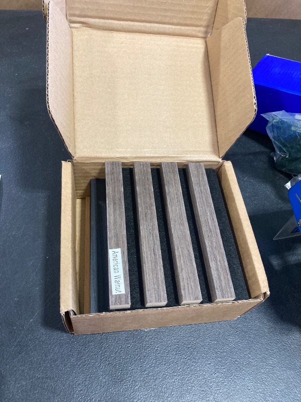 Photo 1 of Art3d Slat Wood Wall Paneling for Interior and Ceiling Decoration - 4 Samples Pack, 6 x 5.7in.