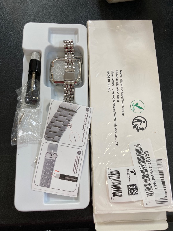 Photo 1 of QUNDAXI Slim Watch Band Compatible with Apple Watch 41mm 45mm 42mm 44mm 40mm 38mm Metal stainless steel Watchband suitable for iWatch 87654321SE series Women Luxury strap (38mm 40mm 41mm,