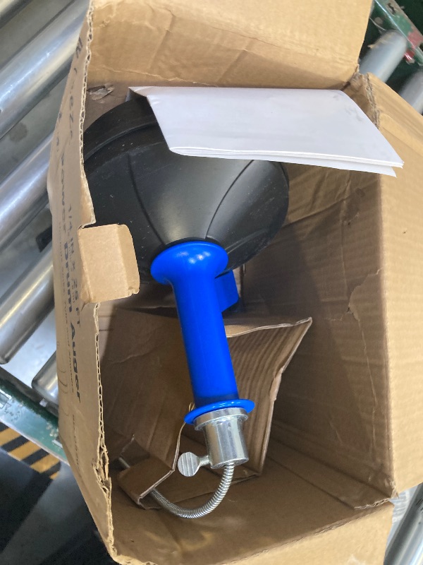 Photo 1 of Drain Auger, Clog Remover with Drill Adapter, 25 Feet Flexible Plumbing Snake Use Manually or Powered for Kitchen, Bathrom and Shower Sink, Comes with Gloves (blue)