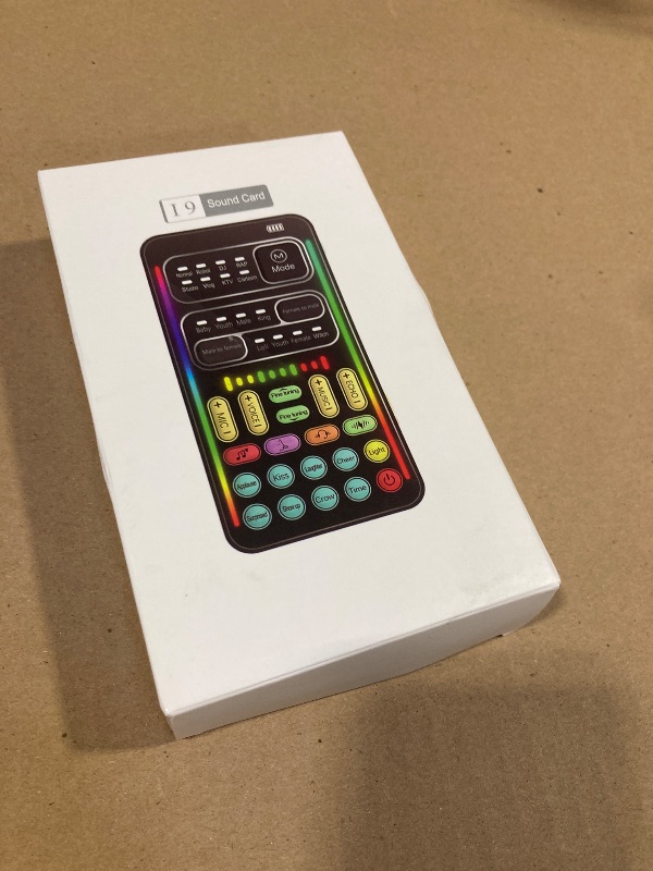 Photo 1 of Portable Voice Changer, 2rd Generation i9 Live Sound Card, Cool Lights Sound Board - Voice Disguiser/Modulator for PS4/PS5/Xbox One/PC/Phone/Laptops with Adjustable Voice Functions
