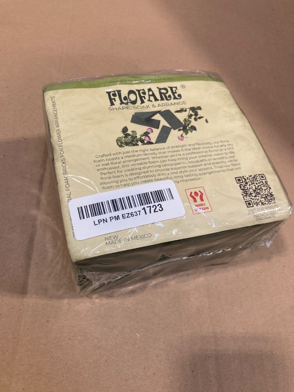 Photo 1 of small FLOFARE Pack of 3 Floral Foam Blocks Each (5.5"L x 3.1"W x 1.7"H) Green Wet & Dry Flower Foam for Fresh & Artificial Flower Arrangement, Plant Foam, Florist Supplies for DIYs, Arts, Crafts & Weddings