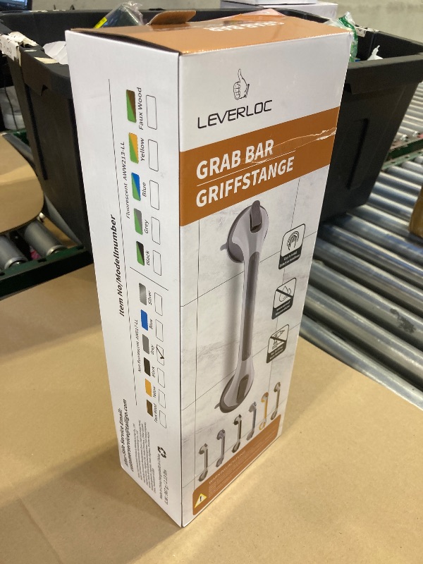 Photo 1 of LEVERLOC 2 Pack Shower Grab Bars for Bathtubs and Showers, Easy to Install Suction Shower Handles for Bathroom Removable Handrails for Seniors Elderly Heavy Duty Safety Grip Waterproof Drill Free Gray