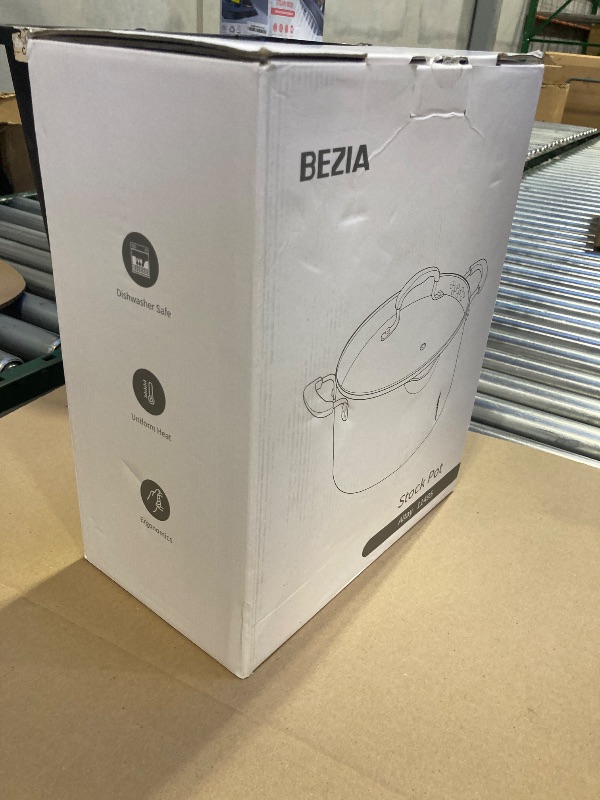 Photo 1 of BEZIA 6 QT Cooking Pots with Lids, Soup Pot with Nonstick Ceramic Coating, Stay-Cool Handles, Nonstick Stock Pot with Strainer Lid, Dishwasher Safe, Induction Compatible