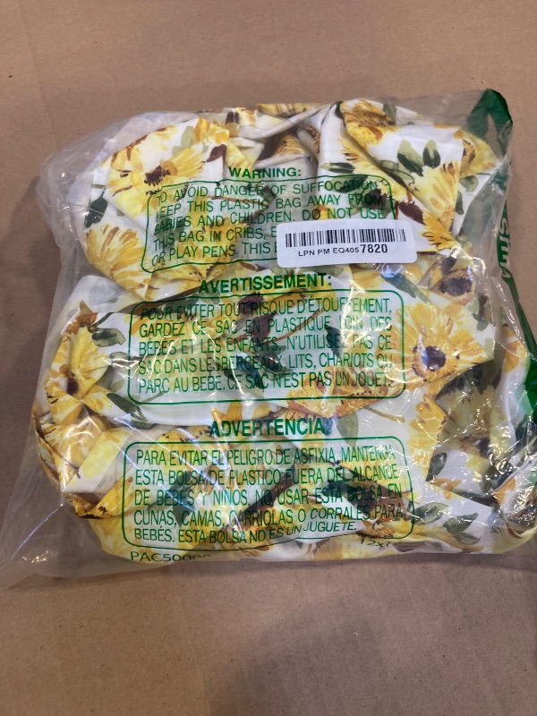 Photo 1 of No. 918 Sunbeam Sunflower Print Semi-Sheer Rod Pocket Kitchen Curtain Valance and Tiers Set, 54" x 36", Yellow