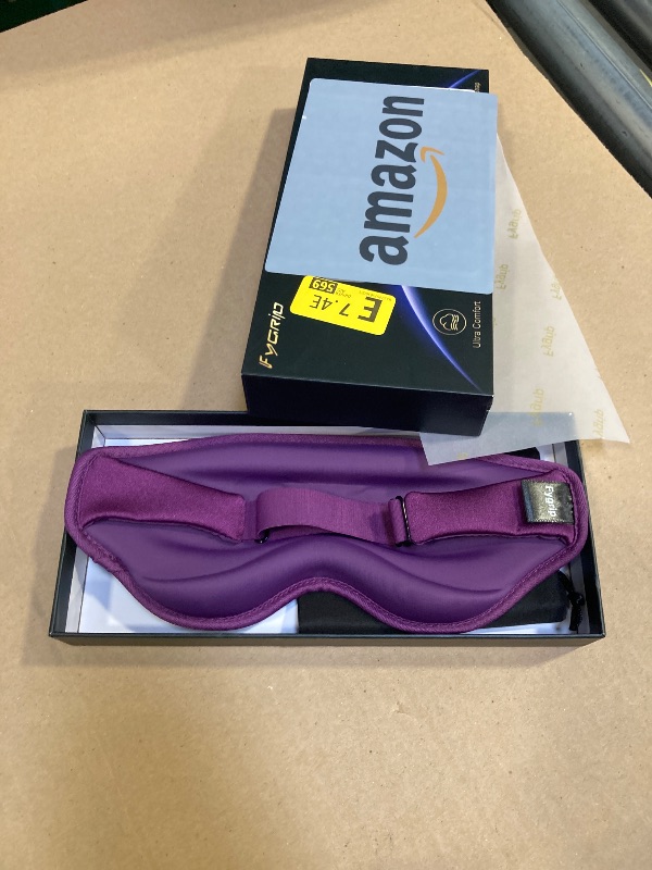 Photo 1 of Fygrip 3D Cooling Eye Mask Sleep Mask for Men & Women, 100% Pressure-Free & Light Block-Out Eye Mask for Sleep with Easy Adjustable Strap, Night Eye Cover for Travel, Purple