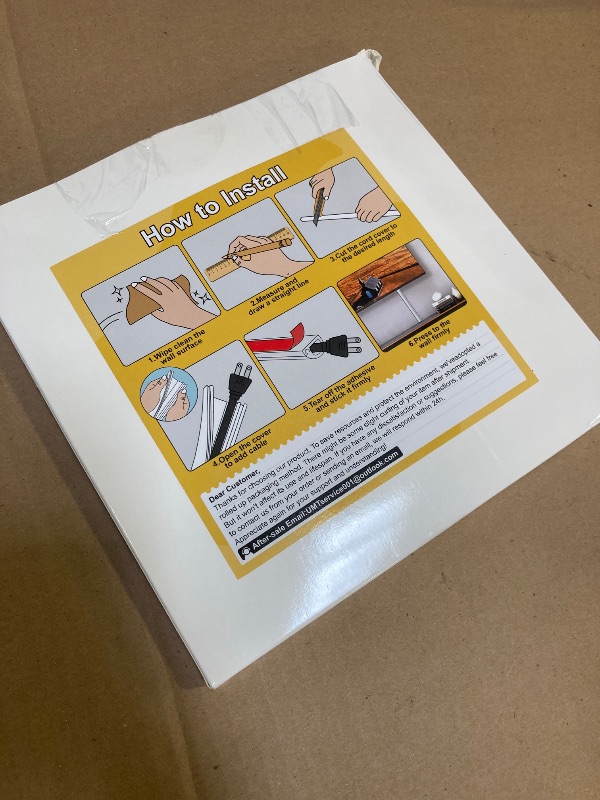 Photo 1 of 118 Inch Wall Cord Hider, Silicone Self Adhesive Cable Hider Cord Cover, Flexible Wire Covers for Cords Cable Cover Cable Concealer for Wires W0.59” H0.39” White