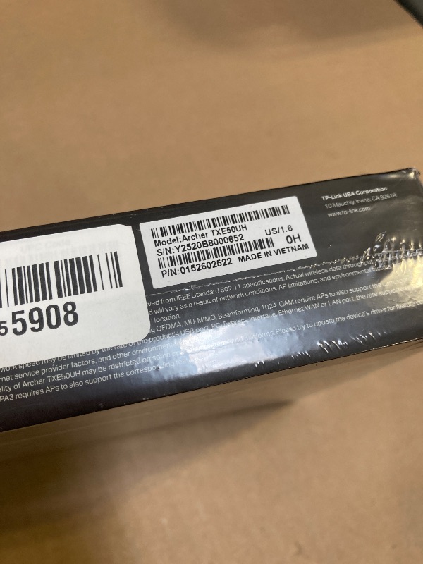 Photo 1 of TP-Link WiFi 6E USB Adapter for Desktop PC - (Archer TXE50UH) AXE3000 Tri-Band Wireless Network Adapter, Ultra-Low Latency, MU-MIMO, OFDMA, Refined Security, WPA3, Supports Windows 11/10**factory sealed