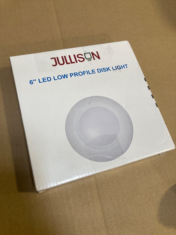 Photo 1 of JULLISON 6 Inch LED Low Profile Recessed & Surface Mount Disk Light, Round, 15W, 900 Lumens, 5000K Daylight White, CRI80, Driverless Design, Dimmable, ETLus Listed, White(1 Pack)