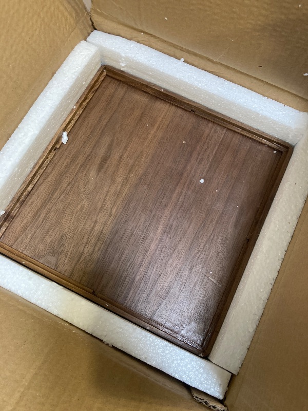 Photo 1 of Multibey 4 Compartment Walnut Snack Tray with Glass Lid - Solid North American Wood Serving Platter for Nuts Candy Dry Fruits Storage Container Multi Purpose Party Food Organizer