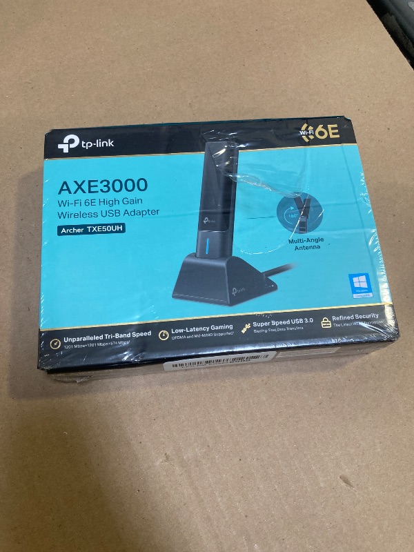 Photo 1 of TP-Link WiFi 6E USB Adapter for Desktop PC - (Archer TXE50UH) AXE3000 Tri-Band Wireless Network Adapter, Ultra-Low Latency, MU-MIMO, OFDMA, Refined Security, WPA3, Supports Windows 11/10