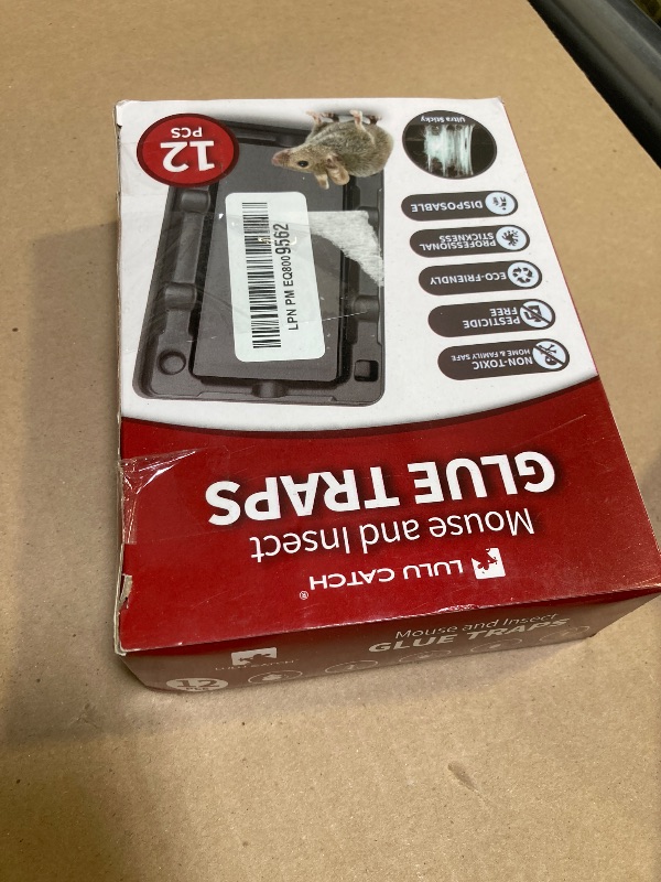 Photo 1 of LULUCATCH Mouse & Insect Traps 12 Pack, Heavier Sticky Traps with Non-Toxic Glue for Small Mice & Insects. Sticky Mouse Traps Indoor, Easy to Set, Pet Safe Pest Control