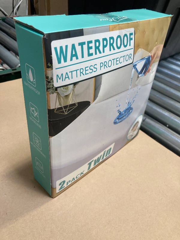 Photo 1 of 2 Pack Twin Size Premium Waterproof Mattress Protector, Soft Breathable Mattress Pad, Noiseless Waterproof Bed Cover - Stretch to 21" Fitted Deep Pocket Mattress Protection