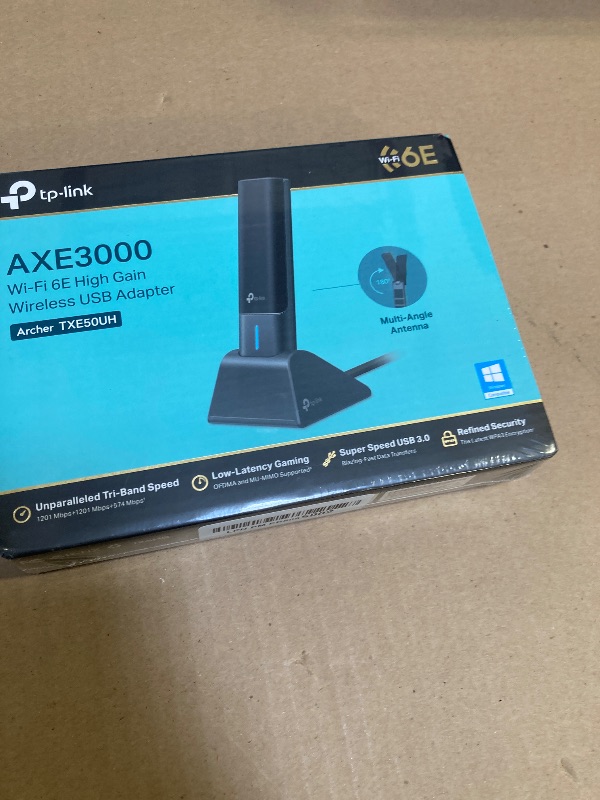 Photo 1 of TP-Link WiFi 6E USB Adapter for Desktop PC - (Archer TXE50UH) AXE3000 Tri-Band Wireless Network Adapter, Ultra-Low Latency, MU-MIMO, OFDMA, Refined Security, WPA3, Supports Windows 11/10