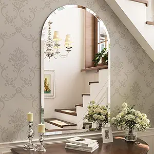 Photo 1 of Arched Bathroom Mirror, 24X40 inch Arched Frameless Mirror, Arch Wall Mirror?Frameless Mirrors for Bathroom,Beveled Bathroom Mirror.