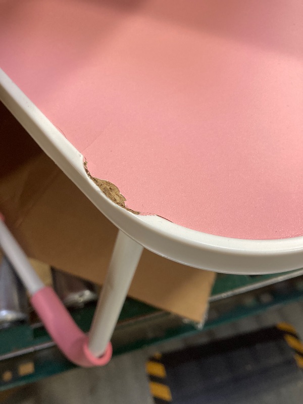 Photo 1 of Laptop Bed Table, Foldable Laptop Desk Bed Tray with Storage Drawer, Lap Desk TV Tray for Breakfast Serving, Notebook Stand Reading Holder with Phone Slot and Cup Holder for Sofa Couch Floor-Pink