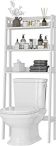 Photo 1 of UTEX Over The Toilet Storage Shelf, 3-Tier Over Toilet Bathroom Organizer, Above Toilet Shelves Rack (White)