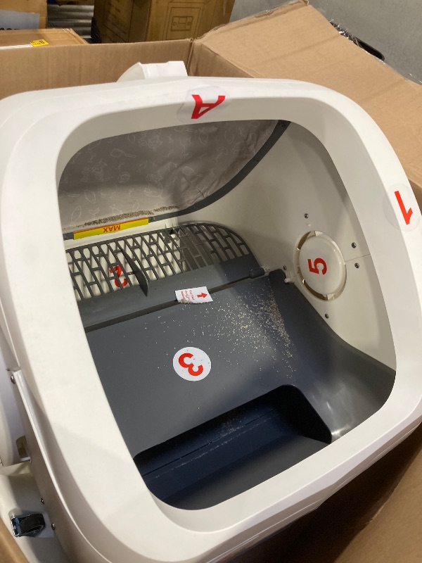 Photo 1 of Automatic Cat Litter Box Self Cleaning - APP Control and Weight Monitoring - Ultra-Quiet, Suitable for Medium Cats and Kittens, Safe Anti-Pinch Litter Box (Assembly Required) -White