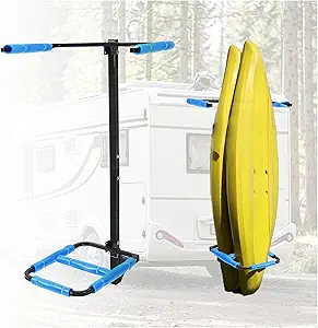 Photo 1 of RV Kayak Rack for Camper, Vertical Kayak Hitch Rack Carrier Fits Up to 12' Kayaks, 2'' Hitch Receiver 150LBS for RV Truck SUV