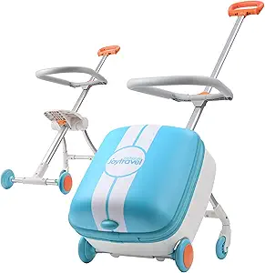 Photo 1 of Kids Ride-on Luggage with Spinner Wheels Suitcase, Kid's Ride-On Suitcase Help Your Child Relax, Carry On Trolley Luggage (lightBlue)