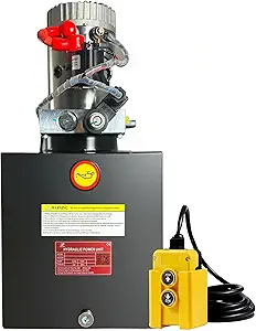 Photo 1 of ParnicoTech Hydraulic Pump 8 Quart Hydraulic Power Unit 12V DC Hydraulic Pump Dump Trailer Single Acting Hydraulic Pump (Steel, 8 Quart/Single Acting