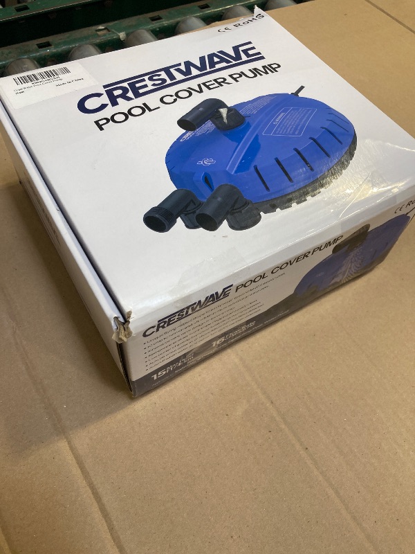 Photo 1 of Crestwave Automatic Pool Cover Pump, 115V Submersible Water Sump Pump for Pool Draining with 25ft Power Cord and 2 Adapters, Effortless Water Removal for Swimming Pool, Hot Tub, Pond