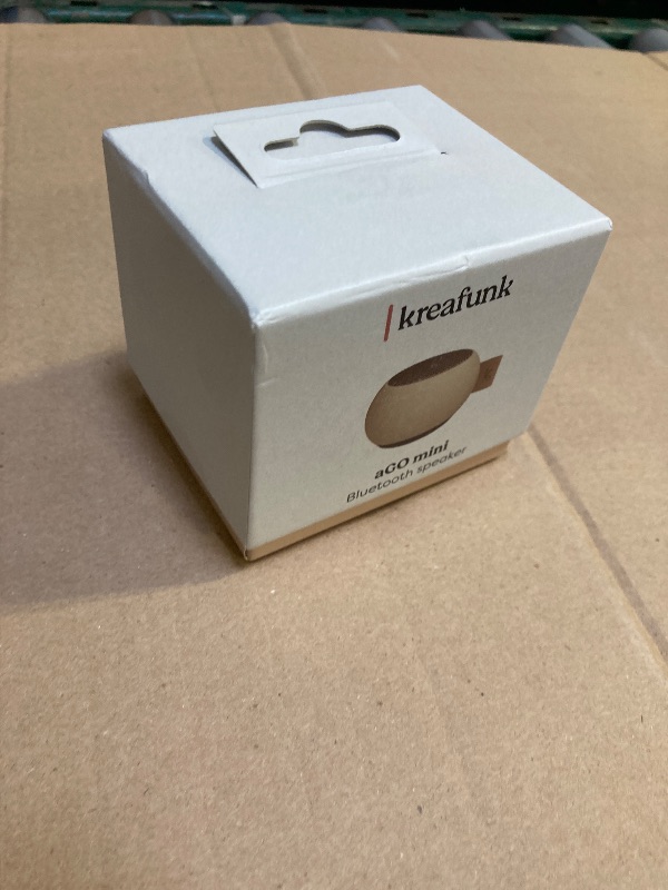 Photo 1 of KREAFUNK aGO mini Portable Bluetooth Speaker, Water Resistant (IPX5), Up to 12 Hours of Wireless Play, Stereo Sound, Wireless Speaker for Indoor and Outdoor (Beige)