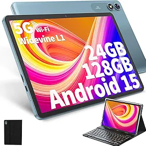 Photo 1 of Android Tablet with Keyboard, Android 15 Tablet 10 inch with 24GB+128GB, 1TB Expand with Case, Keyboard