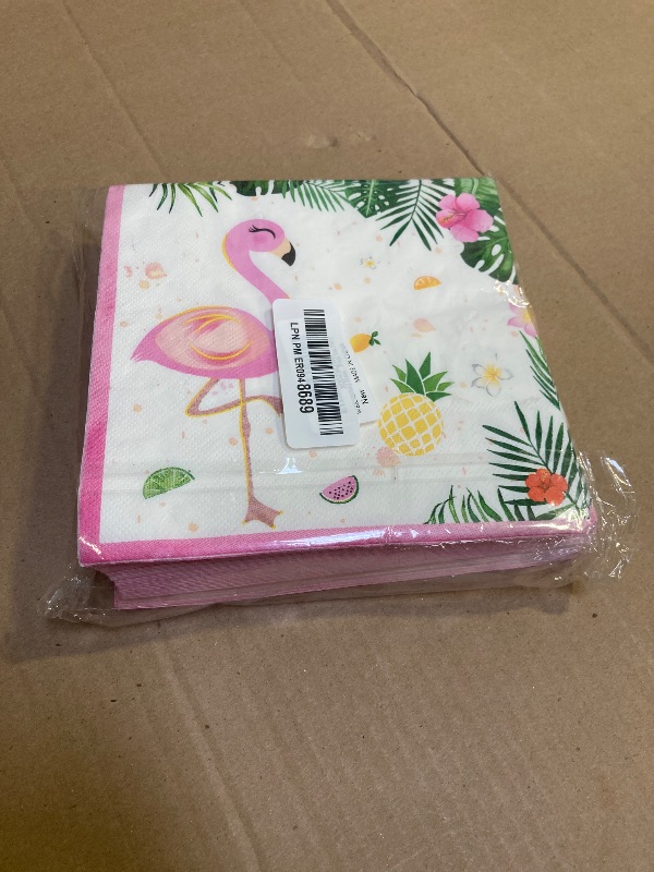 Photo 1 of WERNNSAI 50PCS Flamingo Party Napkins - Luau Party Decorations 3 Ply Hawaiian Tropical Paper Napkins Pink Flamingo Birthday Supplies for Girls Luncheon Dinner Pool Birthday Favors