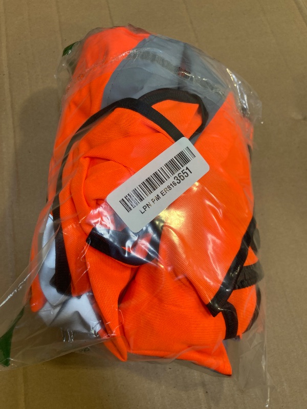 Photo 1 of UNATOM 2 Pack Reflective Safety Vest for Men and Women, High Visibility Vest with 5 Pockets and Zipper Front (Orange, XL)