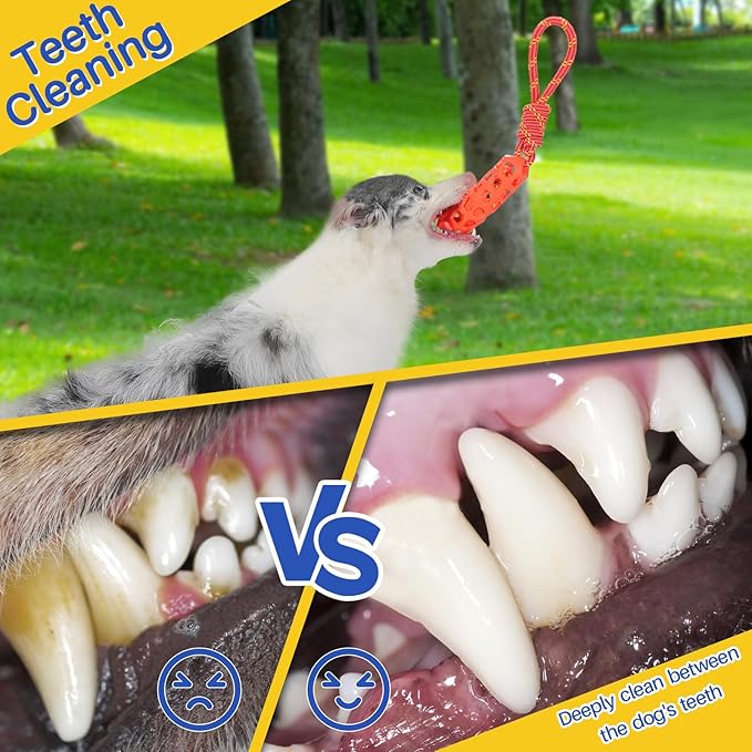 Photo 1 of MoeSoce 2PCS Dog Rope Toys Tug of War Toy for Medium Large Dogs, Dog Squeaky Outdoor Toys for Water or Pool