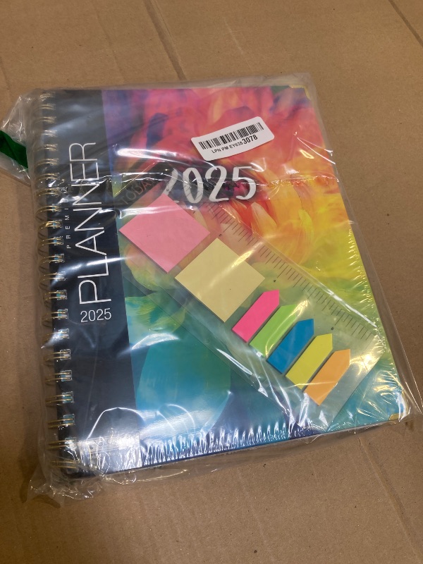 Photo 1 of HARDCOVER 2025 Planner, 8.5"x11": 14 Months (November 2024 - December 2025), Daily Weekly Monthly Planner, Yearly Agenda, Bookmark, Pocket Folder and Sticky Note Set (Rainbow Petals)