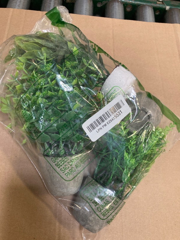 Photo 1 of FAVOWREATH 4 Pack Fake Plants Ceramic Mini Artificial Greenery Potted Plants for Home Decor Office Decor Room Decor Farmhouse Decor Indoor Table Bathroom Decor