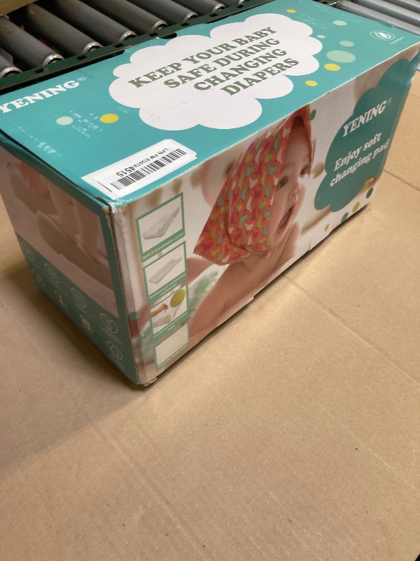 Photo 1 of YENING Mini Baby Diaper Changing Pad for Dresser Top with Cover 27" x 16", Waterproof Lining Small Foam Contoured Changing Table Pads Topper White