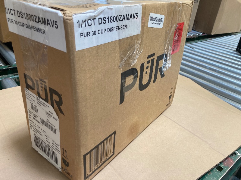 Photo 1 of PUR 30-Cup Countertop Water Filter Dispenser, 1 Genuine PUR Filter, 2-in-1 Powerful Filtration, Lasts 2 Months or 40 Gallons, Dishwasher Safe, White/Blue (DS1800Z)