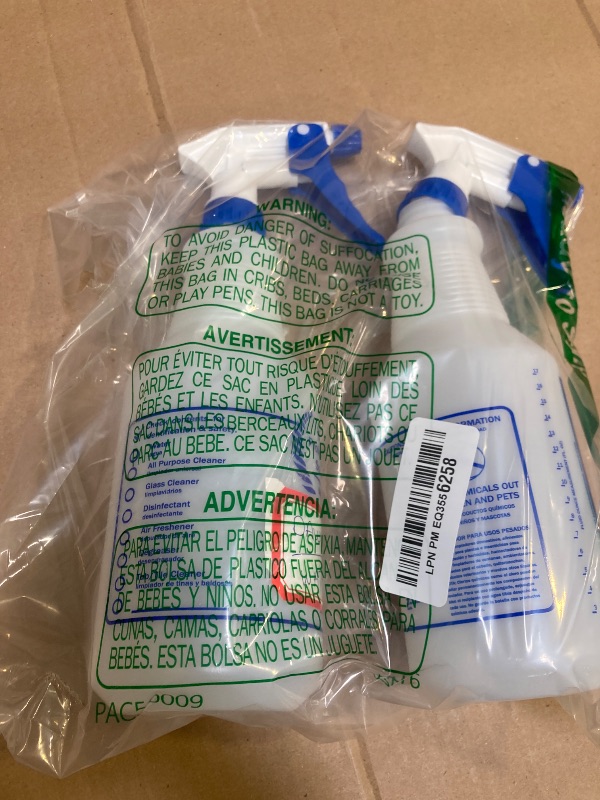 Photo 1 of Plastic Spray Bottle, Empty Spray Bottles (2 Pack 24 Oz), All-Purpose Sprayer for Cleaning Solutions, Hair Spray, Bleach, Planting, BBQ, Mist & Stream Water Spraying Bottle with Adjustable Nozzle