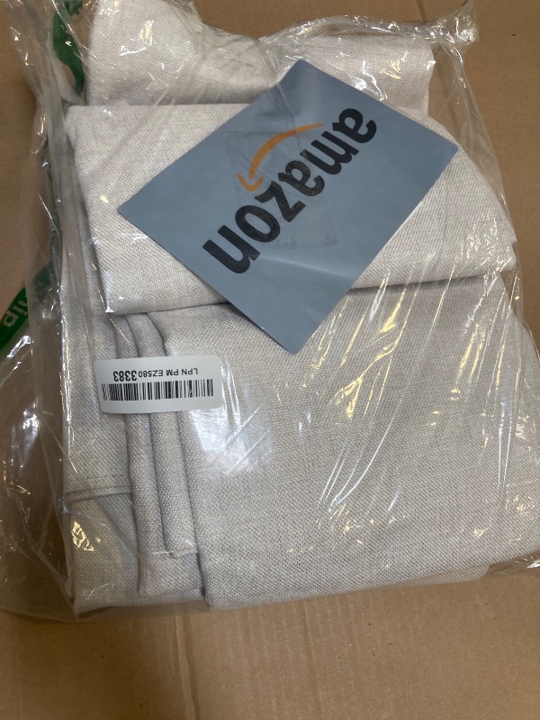 Photo 1 of 100% Blackout Shield Linen Blackout Curtains for Bedroom 84 Inches Long, Back Tab/Rod Pocket Living Room Drapes, Thermal Insulated Blackout Curtains 2 Panels Set, 50" W x 84" L, Beige