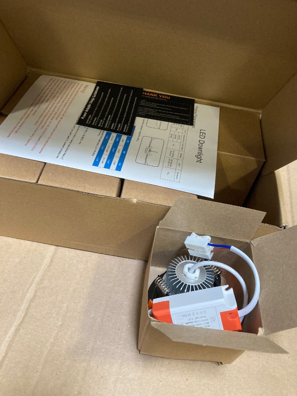 Photo 1 of 2 Inch LED Downlight, Recessed Lighting Dimmable Ceiling Light, 3W, 5500K Daylight White, CRI80 with LED Driver(35W Halogen Equivalent), Black 8 Pack